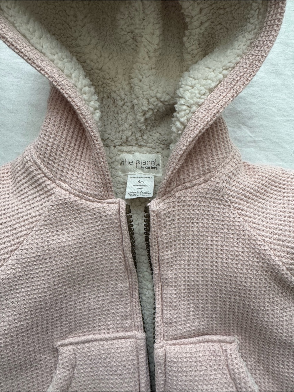 Little Planet by Carter's Baby Pink Hooded Sherpa Jacket